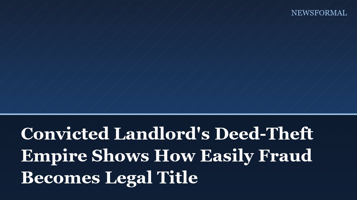 Convicted Landlord's Deed-Theft Empire Shows How Easily Fraud Becomes Legal Title