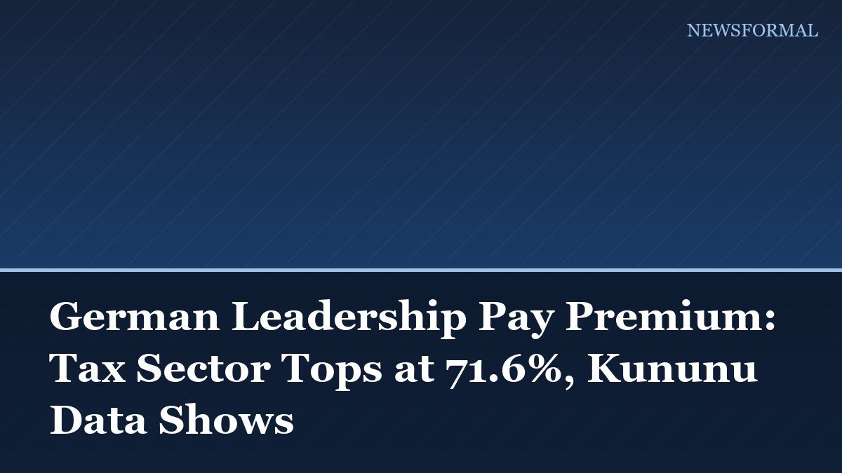 German Leadership Pay Premium: Tax Sector Tops at 71.6%, Kununu Data Shows