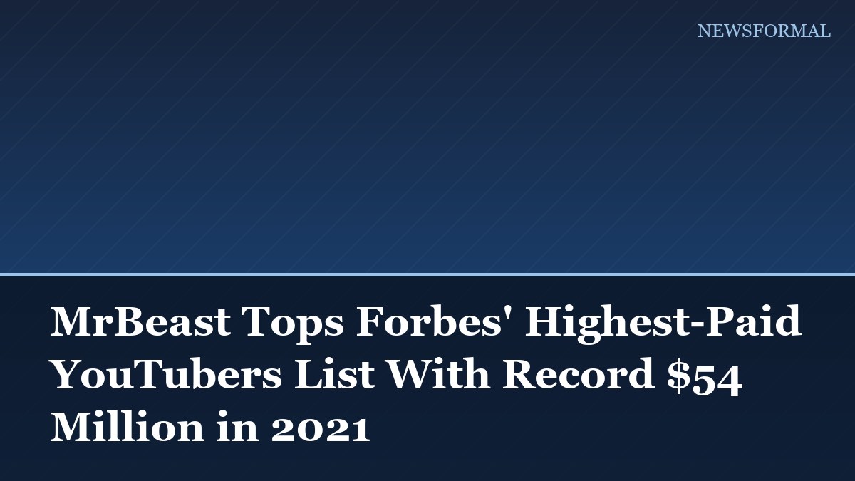 MrBeast Tops Forbes' Highest-Paid YouTubers List With Record $54 Million in 2021