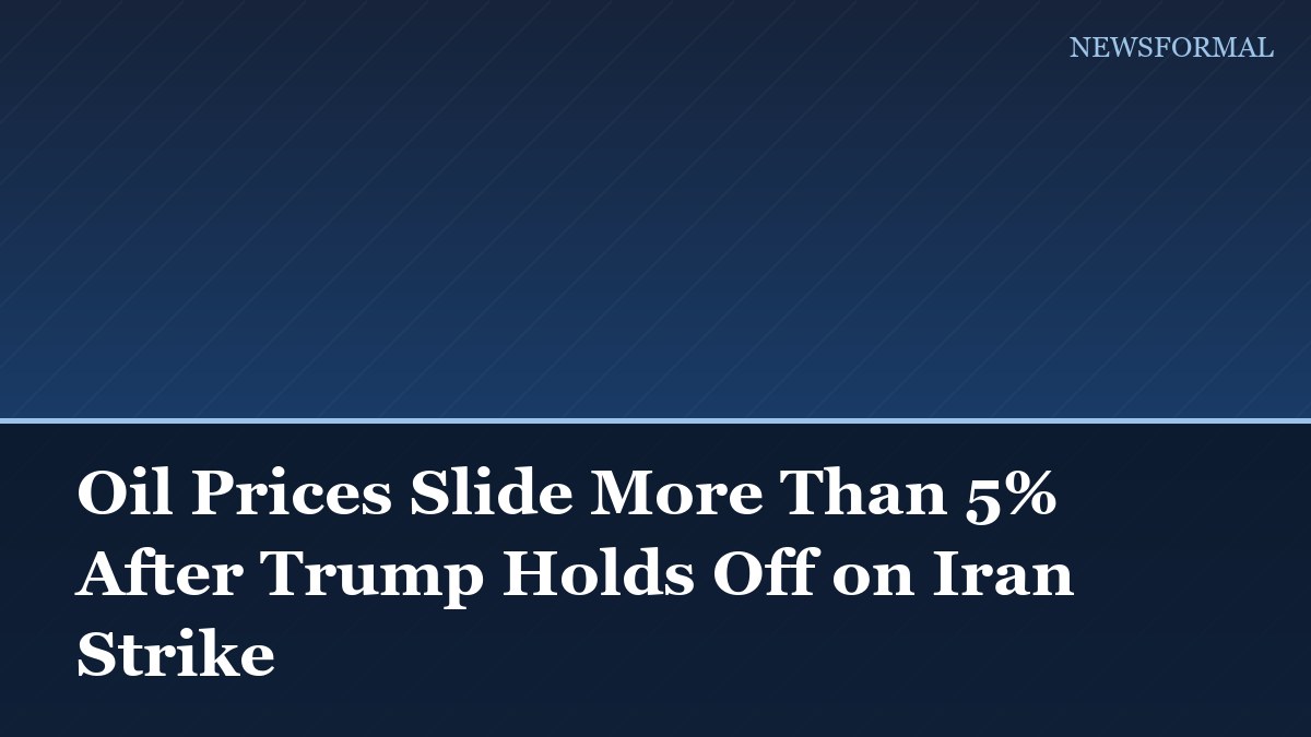 Oil Prices Slide More Than 5% After Trump Holds Off on Iran Strike
