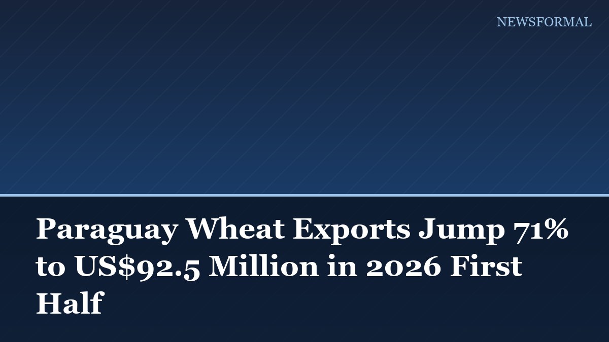 Paraguay Wheat Exports Jump 71% to US$92.5 Million in 2026 First Half