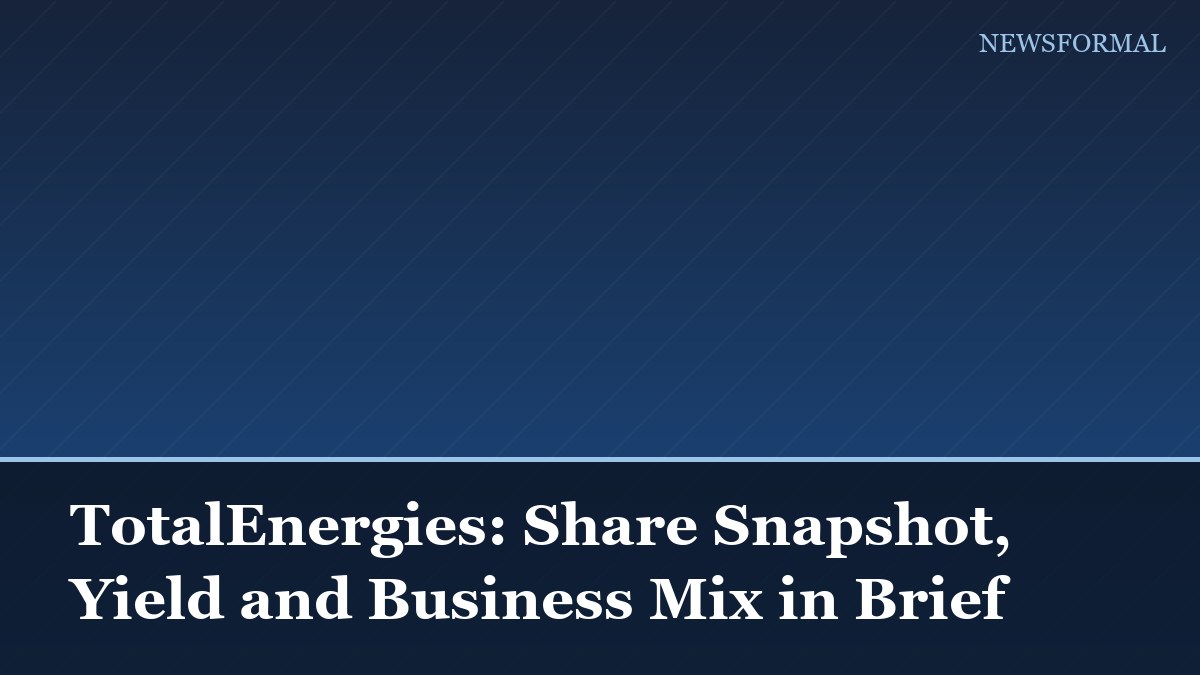 TotalEnergies: Share Snapshot, Yield and Business Mix in Brief