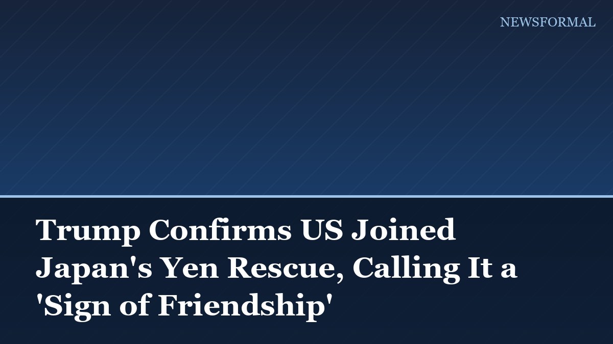 Trump Confirms US Joined Japan's Yen Rescue, Calling It a 'Sign of Friendship'