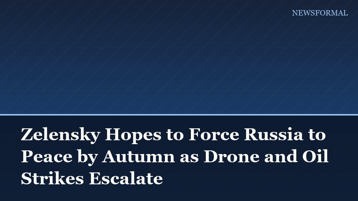 Zelensky Hopes to Force Russia to Peace by Autumn as Drone and Oil Strikes Escalate
