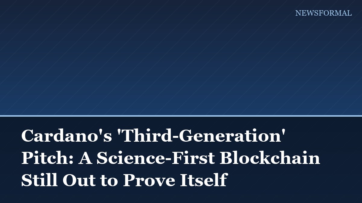 Cardano's 'Third-Generation' Pitch: A Science-First Blockchain Still Out to Prove Itself