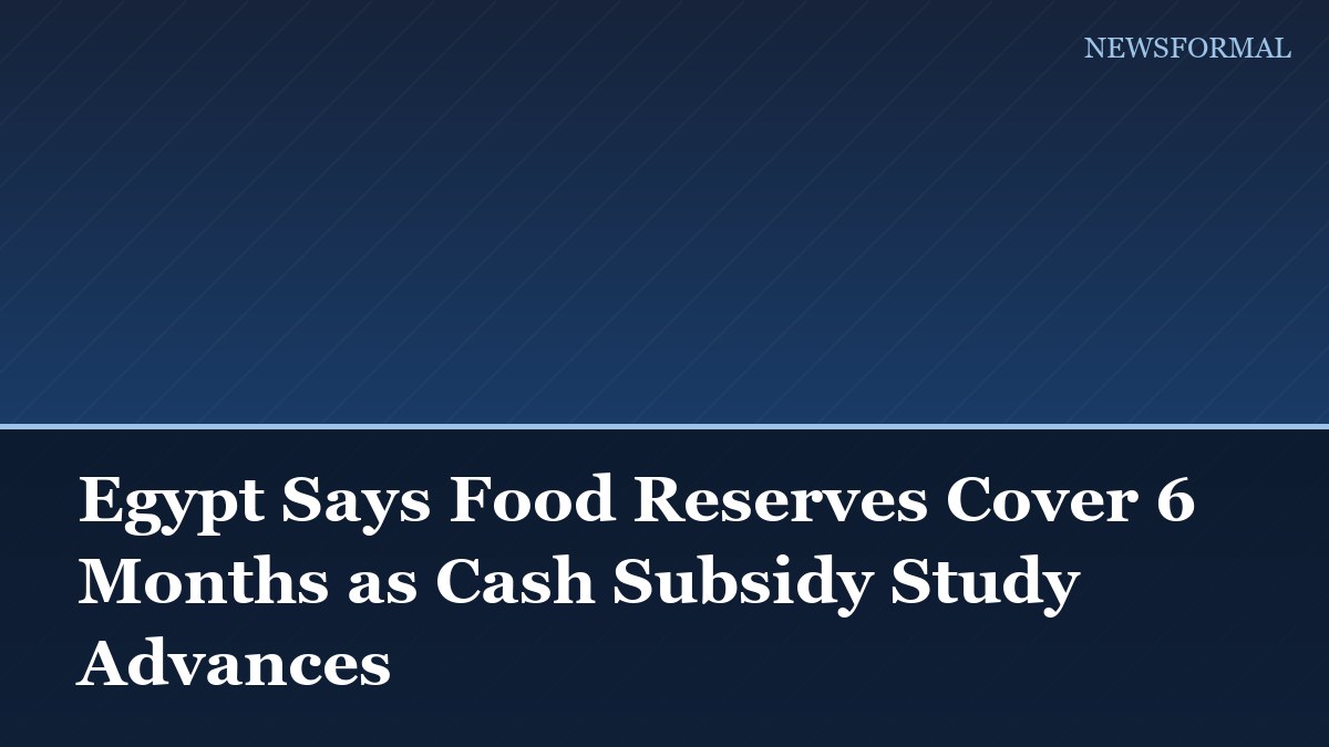 Egypt Says Food Reserves Cover 6 Months as Cash Subsidy Study Advances