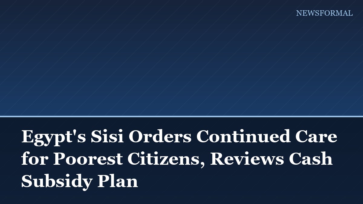 Egypt's Sisi Orders Continued Care for Poorest Citizens, Reviews Cash Subsidy Plan