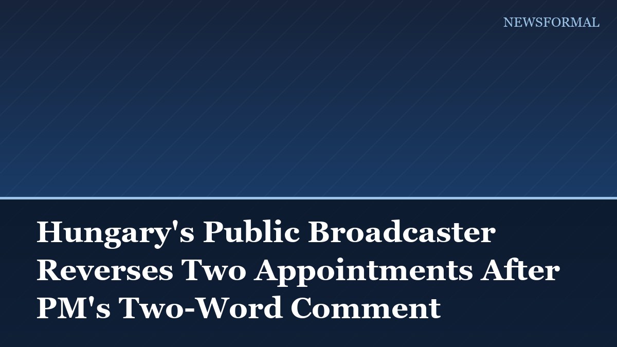 Hungary's Public Broadcaster Reverses Two Appointments After PM's Two-Word Comment
