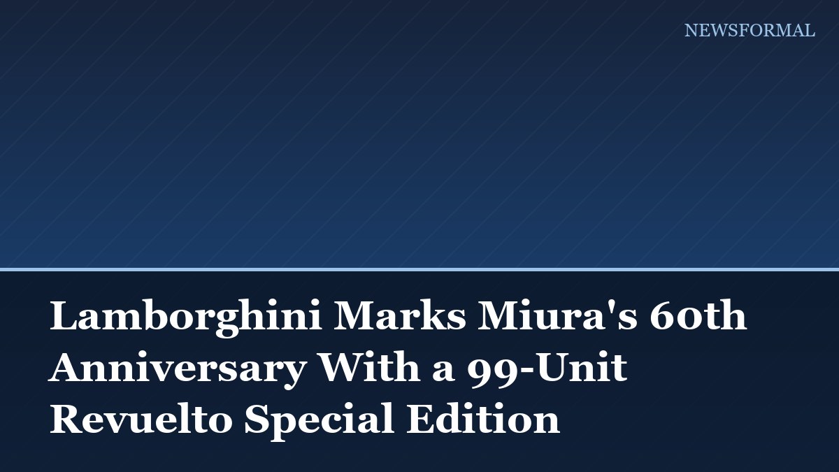 Lamborghini Marks Miura's 60th Anniversary With a 99-Unit Revuelto Special Edition