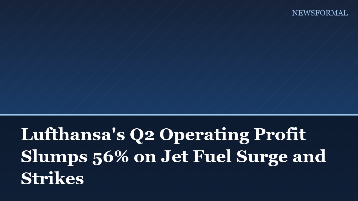 Lufthansa's Q2 Operating Profit Slumps 56% on Jet Fuel Surge and Strikes