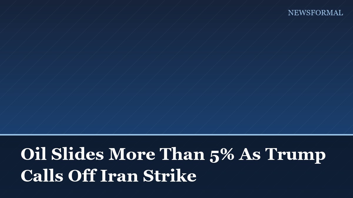 Oil Slides More Than 5% As Trump Calls Off Iran Strike