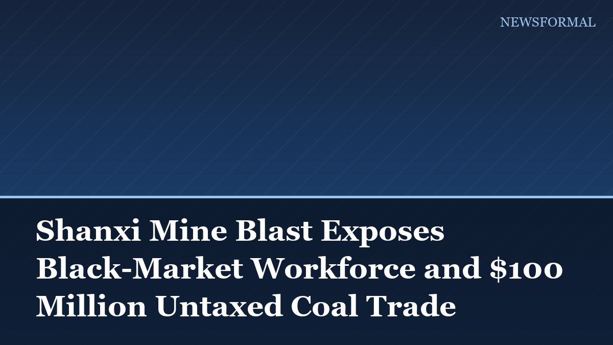 Shanxi Mine Blast Exposes Black-Market Workforce and $100 Million Untaxed Coal Trade