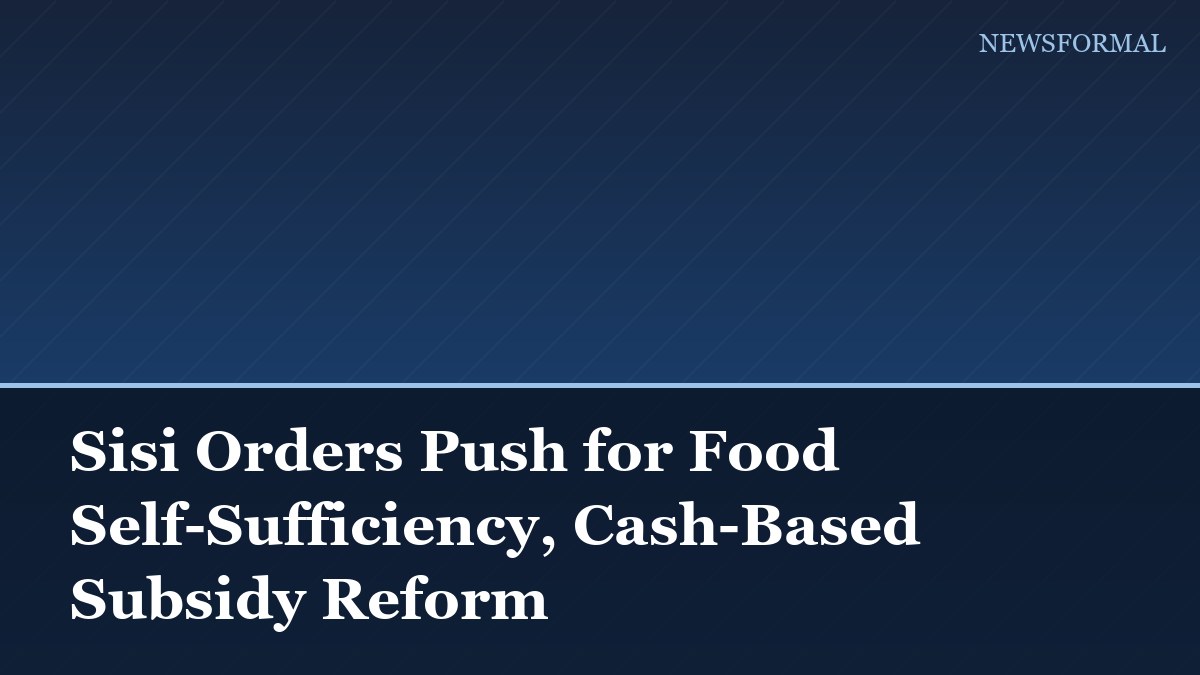 Sisi Orders Push for Food Self-Sufficiency, Cash-Based Subsidy Reform