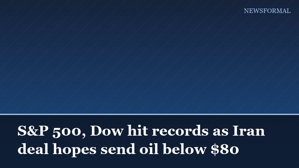 S&P 500, Dow hit records as Iran deal hopes send oil below $80