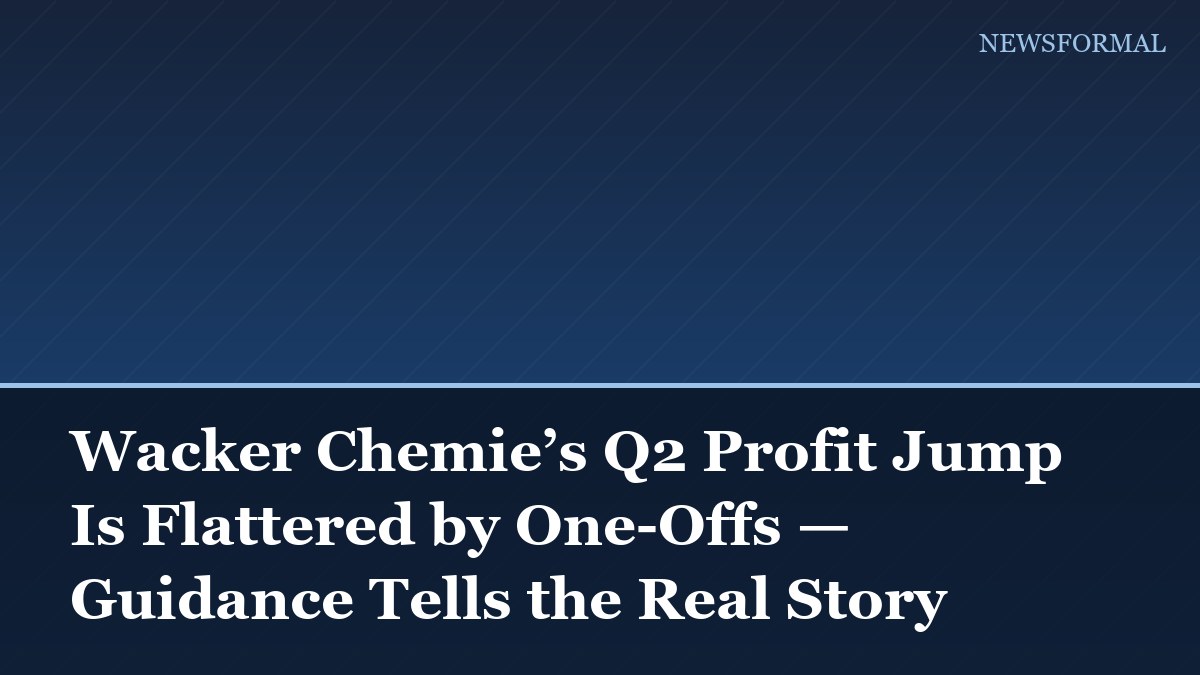 Wacker Chemie’s Q2 Profit Jump Is Flattered by One-Offs — Guidance Tells the Real Story