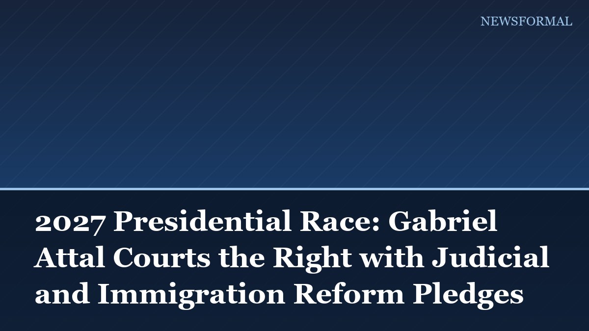 2027 Presidential Race: Gabriel Attal Courts the Right with Judicial and Immigration Reform Pledges