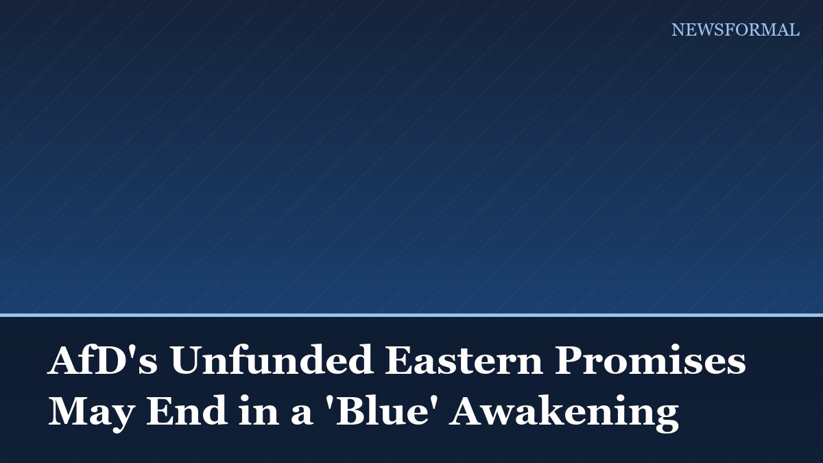 AfD's Unfunded Eastern Promises May End in a 'Blue' Awakening