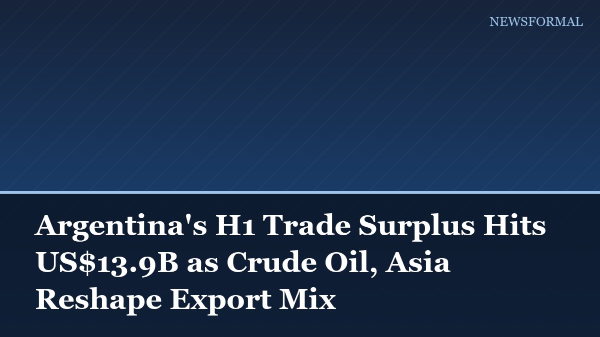 Argentina's H1 Trade Surplus Hits US$13.9B as Crude Oil, Asia Reshape Export Mix