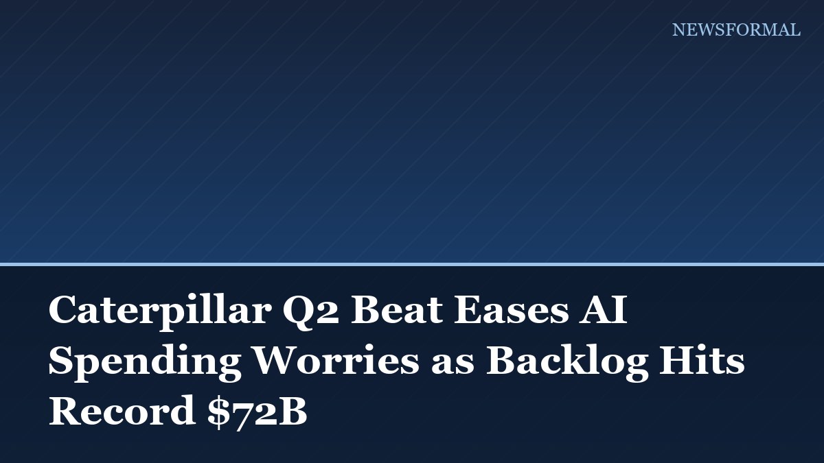 Caterpillar Q2 Beat Eases AI Spending Worries as Backlog Hits Record $72B