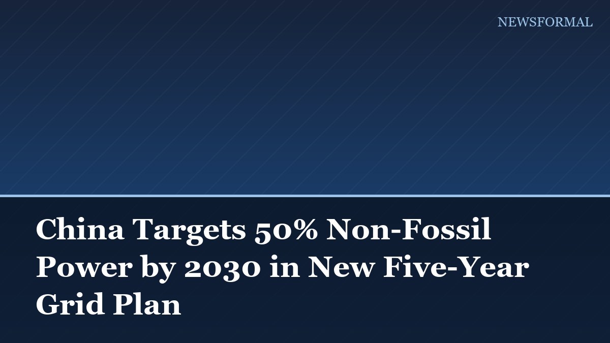 China Targets 50% Non-Fossil Power by 2030 in New Five-Year Grid Plan