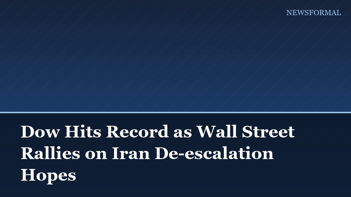 Dow Hits Record as Wall Street Rallies on Iran De-escalation Hopes