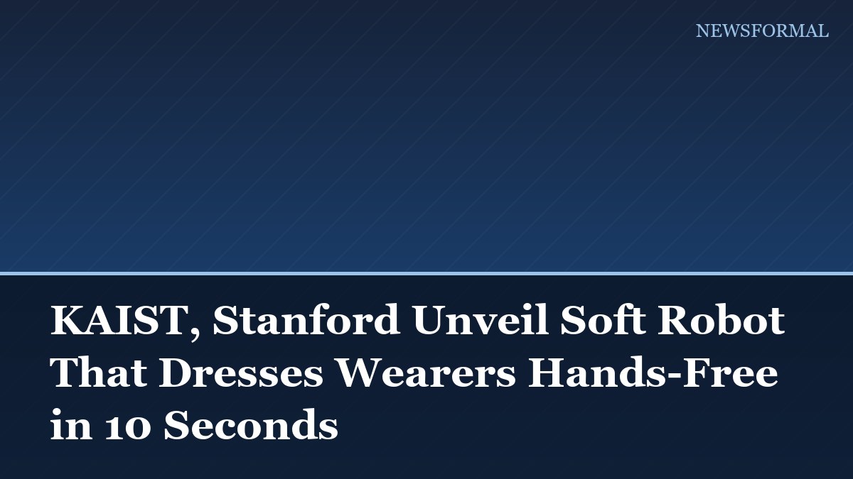 KAIST, Stanford Unveil Soft Robot That Dresses Wearers Hands-Free in 10 Seconds