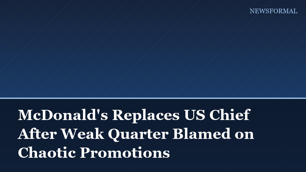 McDonald's Replaces US Chief After Weak Quarter Blamed on Chaotic Promotions