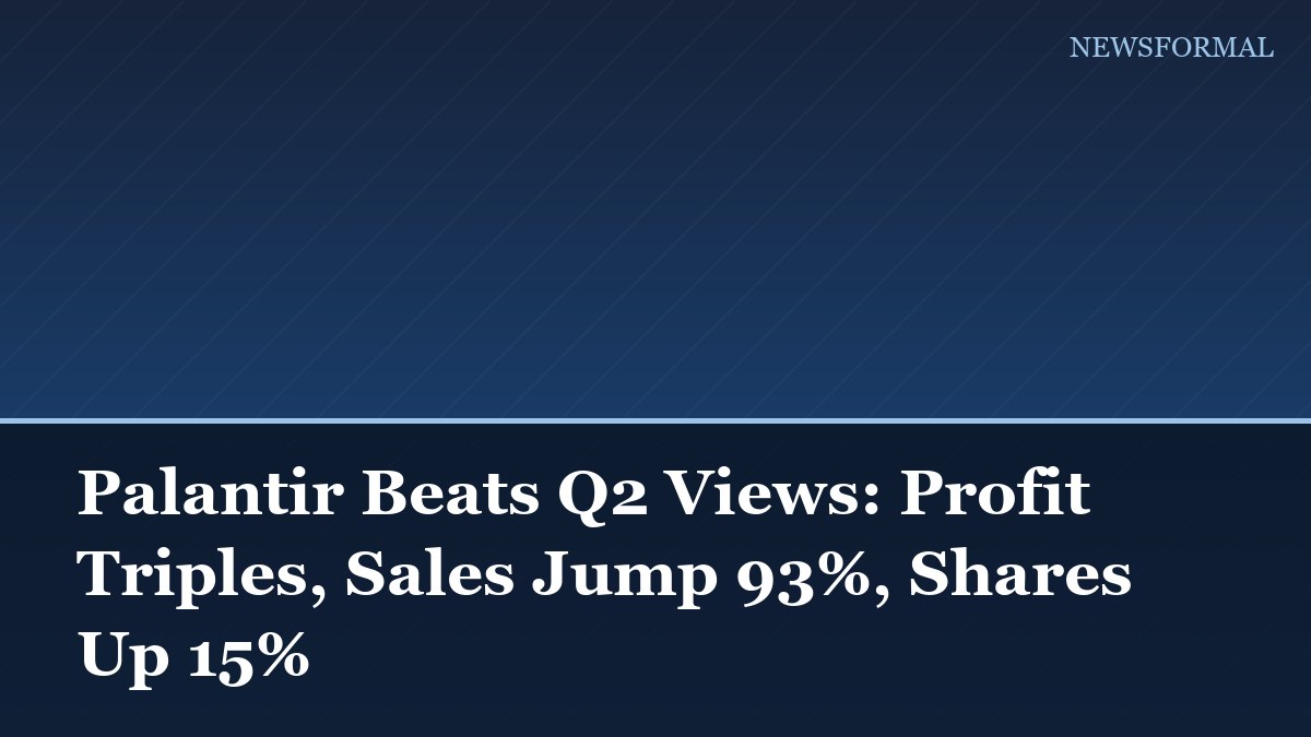 Palantir Beats Q2 Views: Profit Triples, Sales Jump 93%, Shares Up 15%