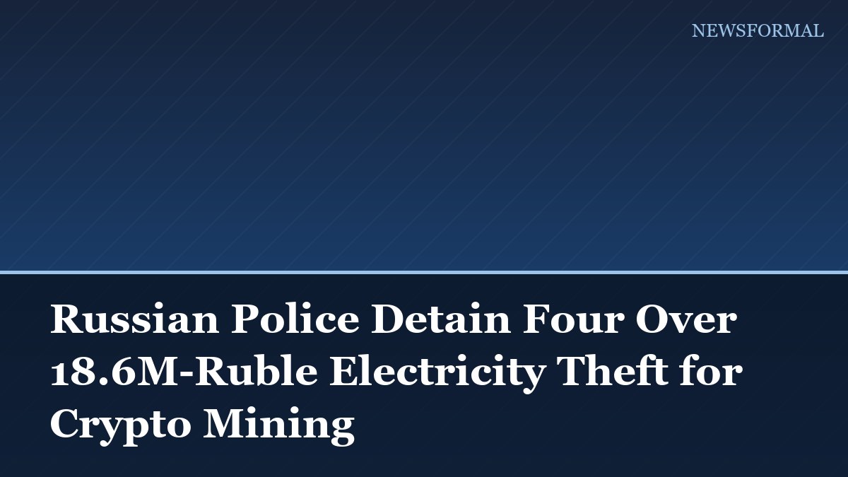 Russian Police Detain Four Over 18.6M-Ruble Electricity Theft for Crypto Mining