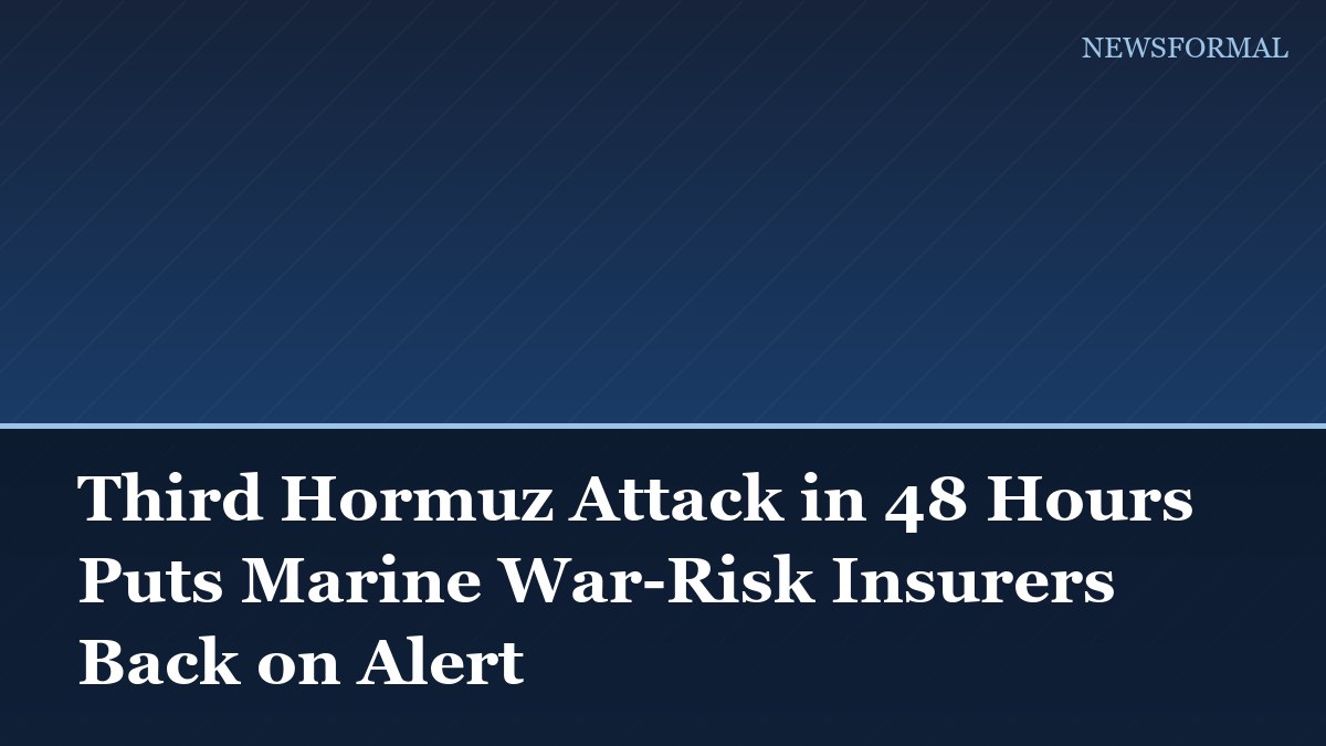 Third Hormuz Attack in 48 Hours Puts Marine War-Risk Insurers Back on Alert