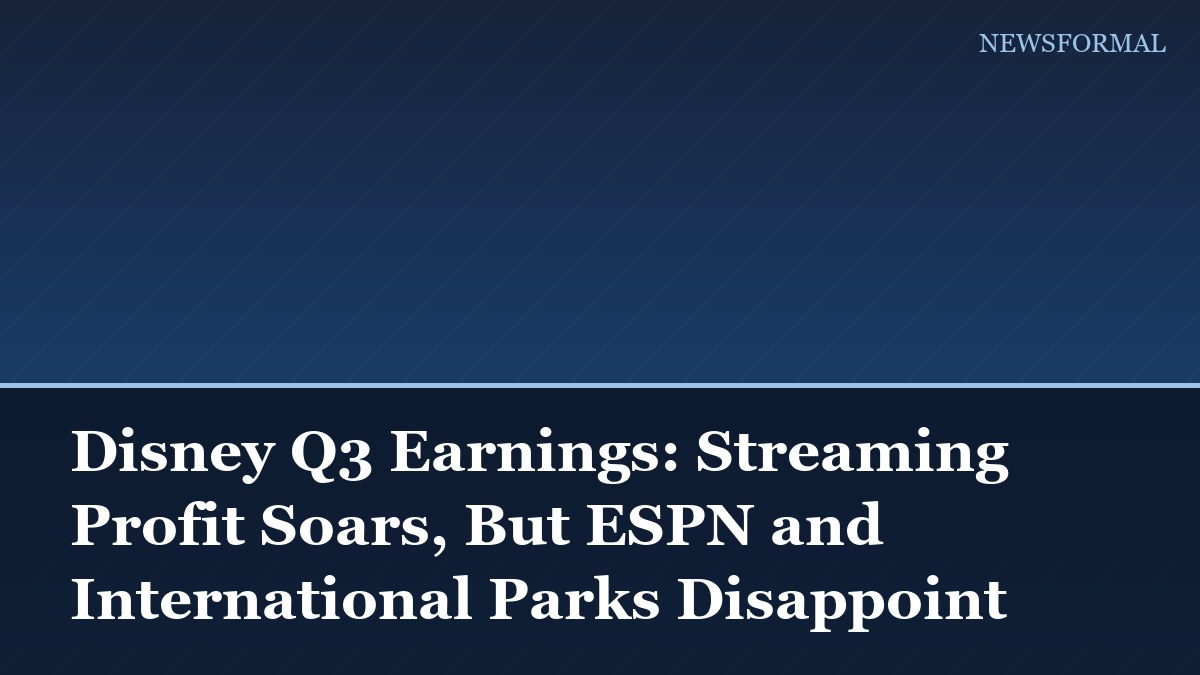 Disney Q3 Earnings: Streaming Profit Soars, But ESPN and International Parks Disappoint