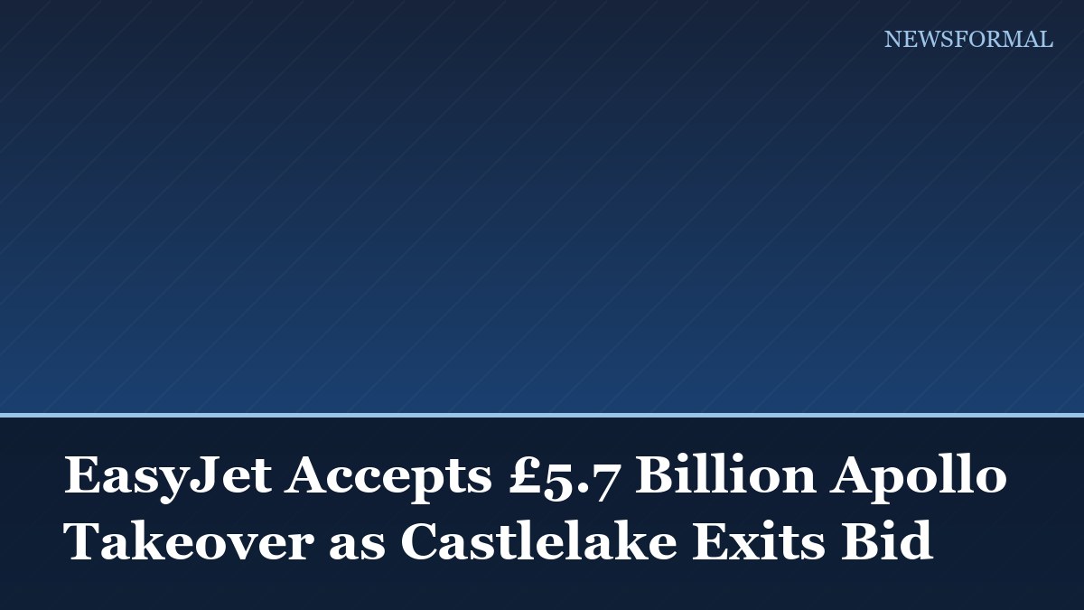 EasyJet Accepts £5.7 Billion Apollo Takeover as Castlelake Exits Bid