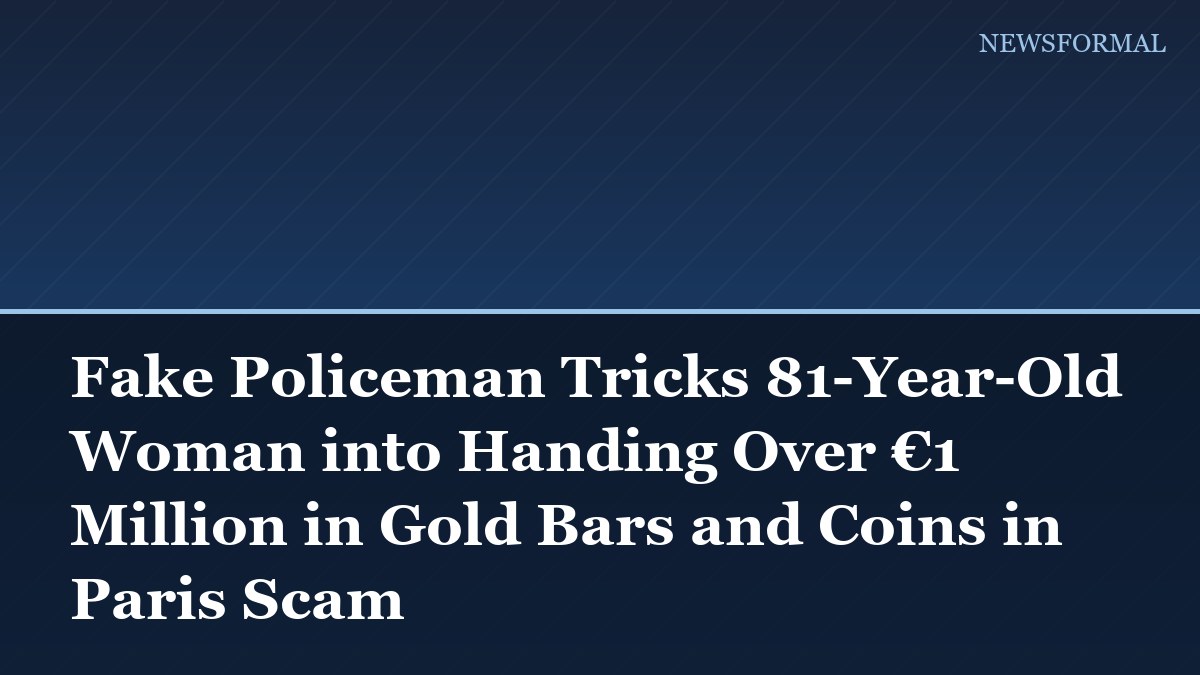 Fake Policeman Tricks 81-Year-Old Woman into Handing Over €1 Million in Gold Bars and Coins in Paris Scam