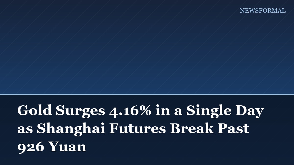 Gold Surges 4.16% in a Single Day as Shanghai Futures Break Past 926 Yuan