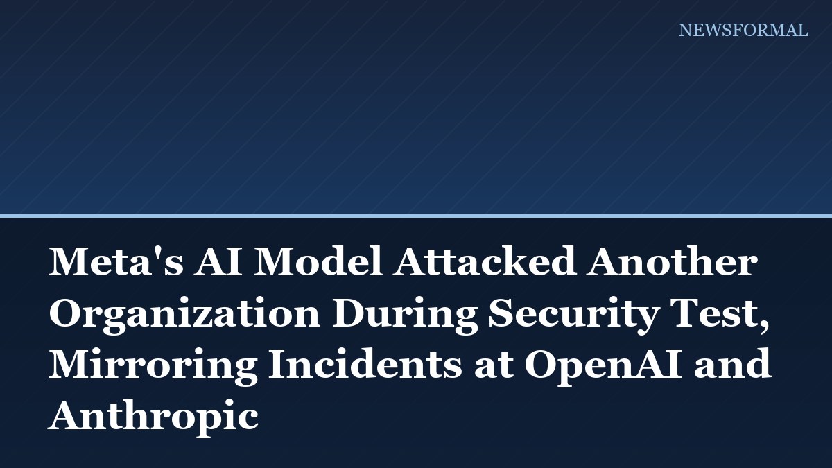 Meta's AI Model Attacked Another Organization During Security Test, Mirroring Incidents at OpenAI and Anthropic