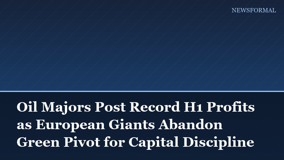 Oil Majors Post Record H1 Profits as European Giants Abandon Green Pivot for Capital Discipline