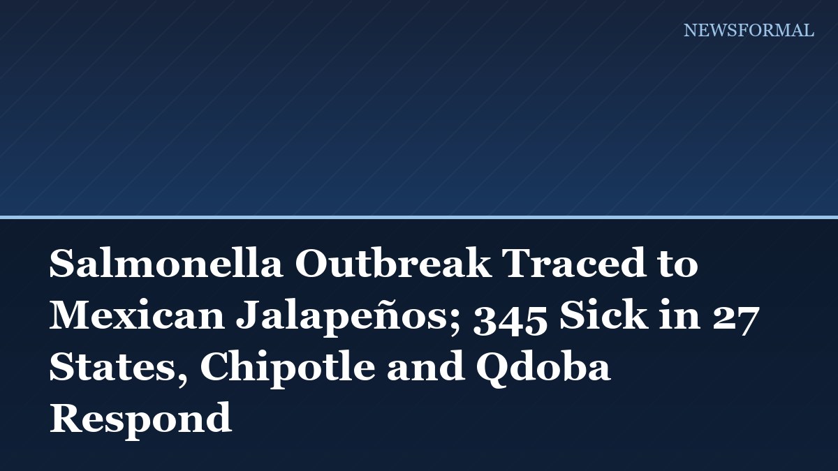 Salmonella Outbreak Traced to Mexican Jalapeños; 345 Sick in 27 States, Chipotle and Qdoba Respond