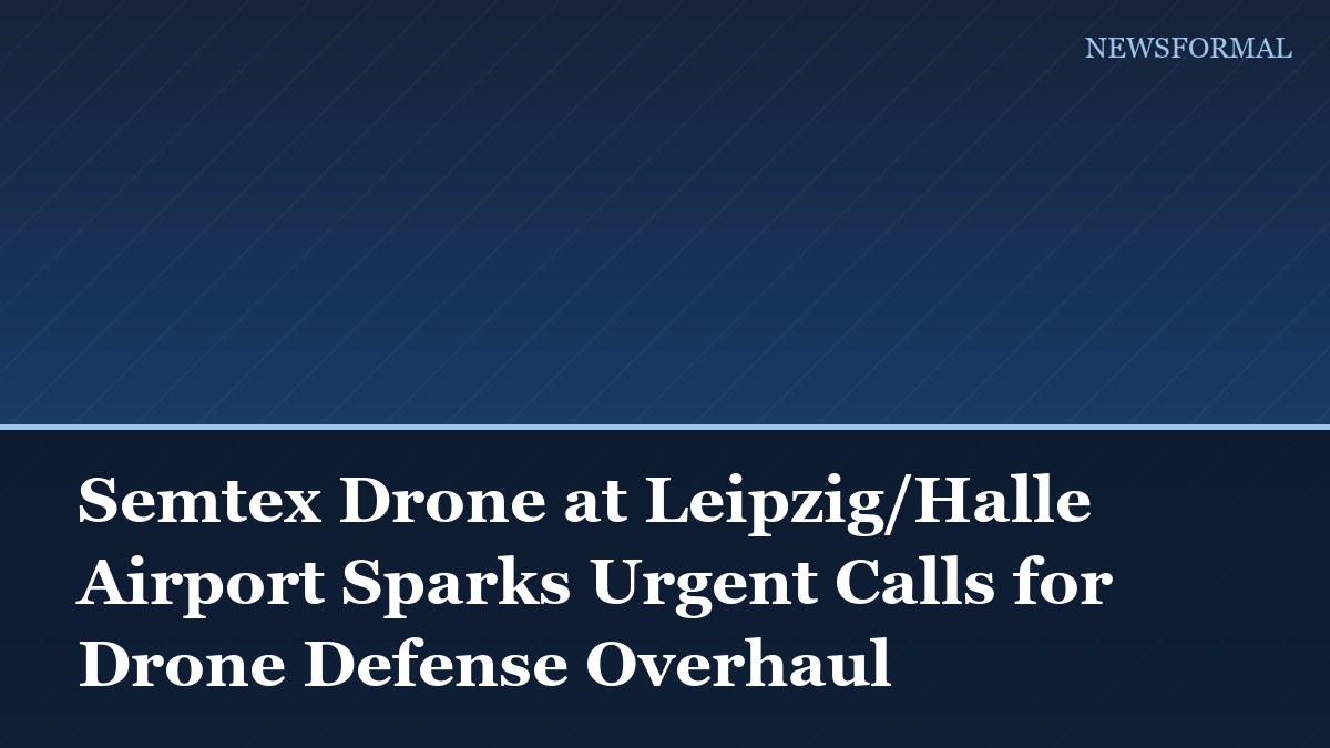 Semtex Drone at Leipzig/Halle Airport Sparks Urgent Calls for Drone Defense Overhaul