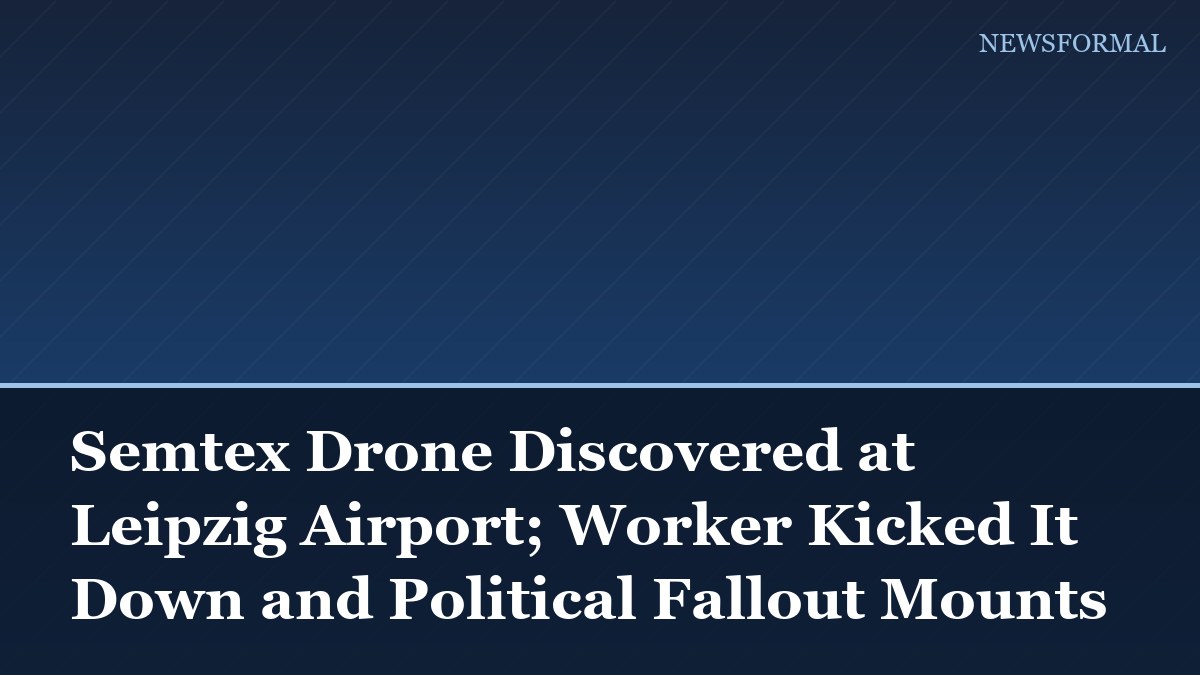 Semtex Drone Discovered at Leipzig Airport; Worker Kicked It Down and Political Fallout Mounts