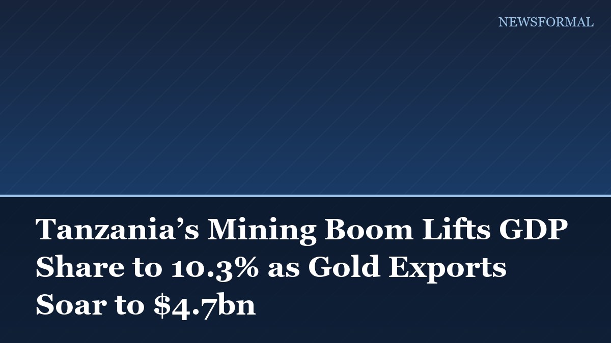 Tanzania’s Mining Boom Lifts GDP Share to 10.3% as Gold Exports Soar to $4.7bn