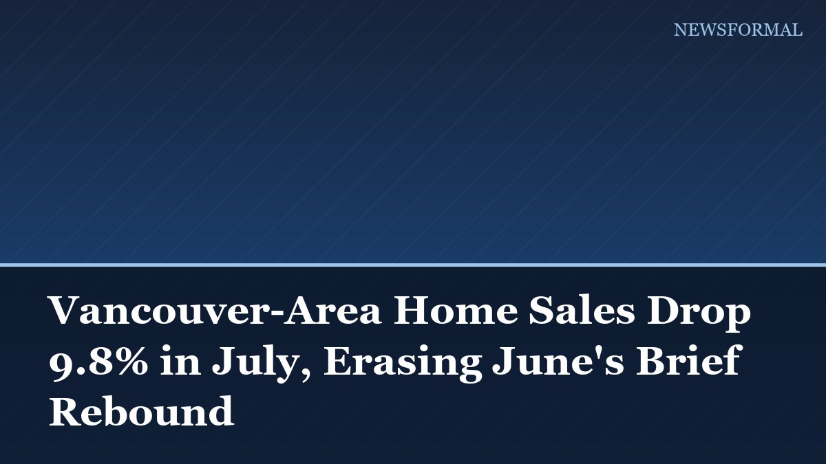 Vancouver-Area Home Sales Drop 9.8% in July, Erasing June's Brief Rebound