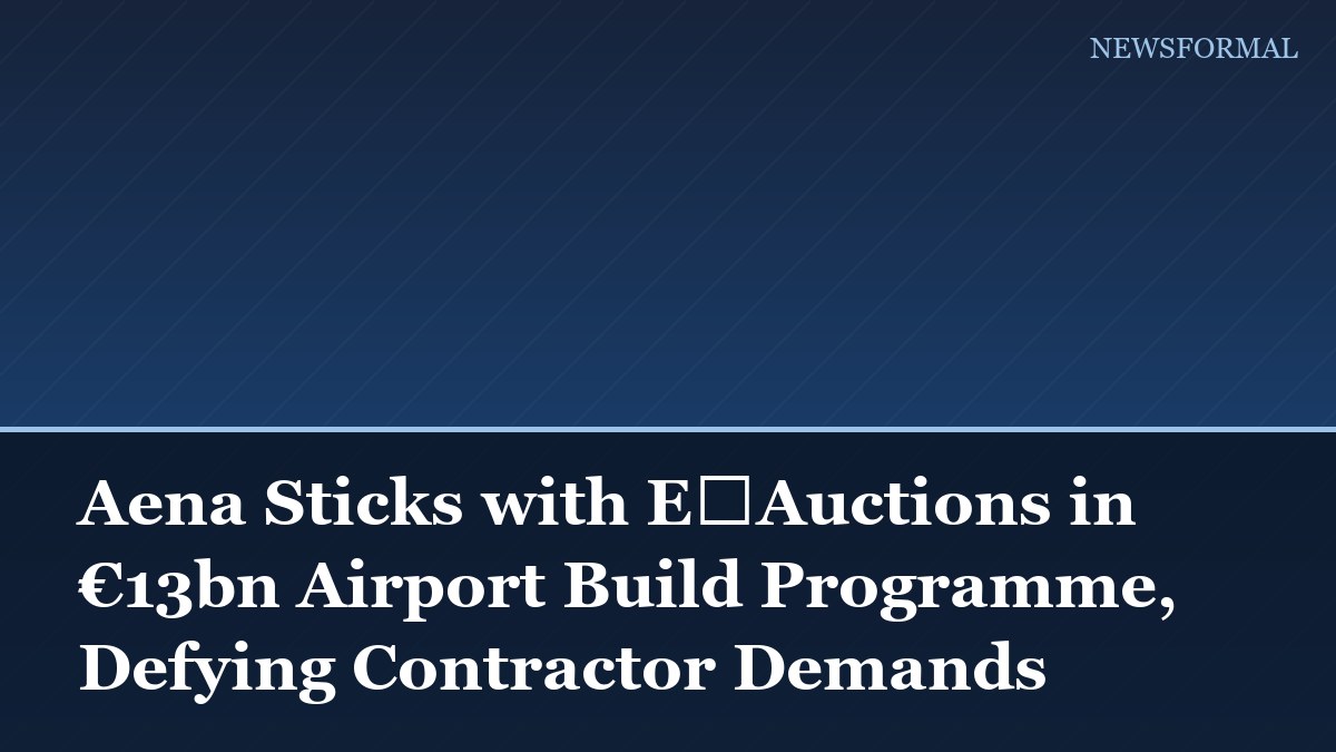 Aena Sticks with E‑Auctions in €13bn Airport Build Programme, Defying Contractor Demands