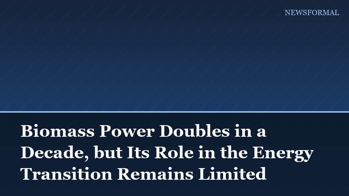 Biomass Power Doubles in a Decade, but Its Role in the Energy Transition Remains Limited