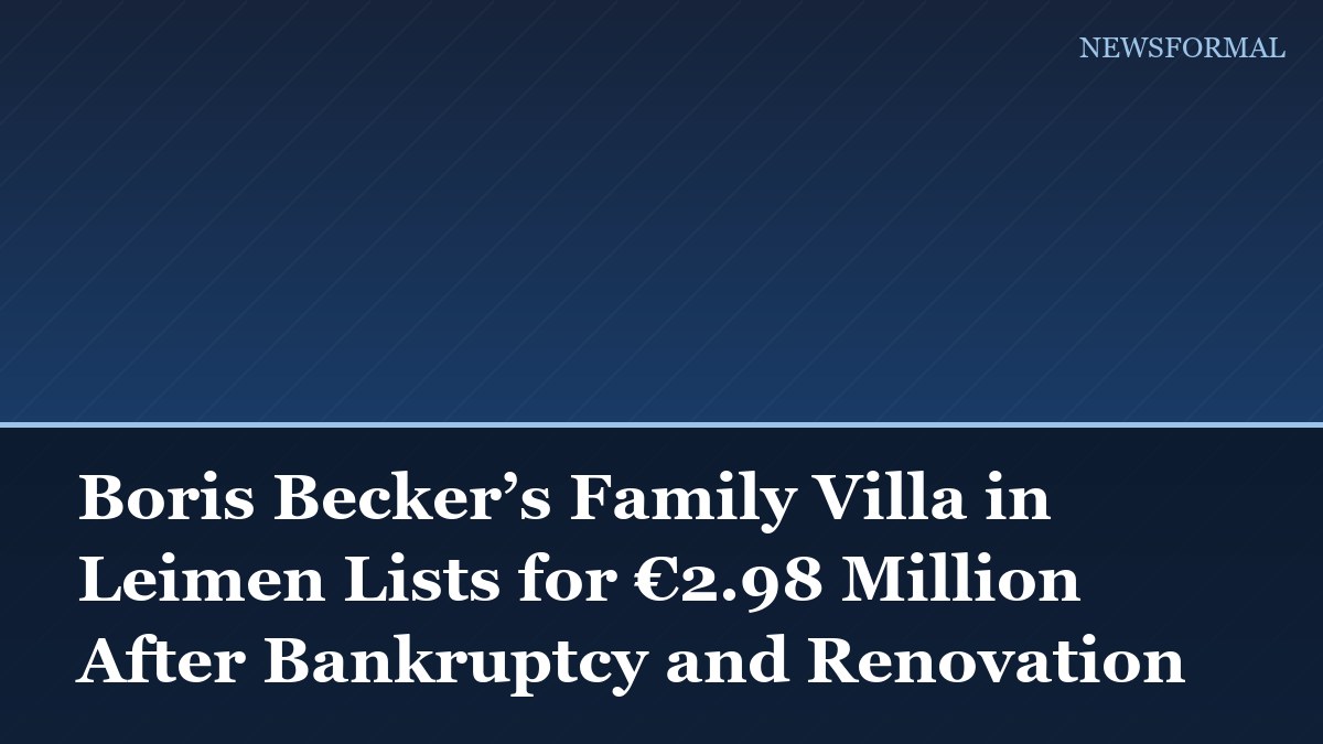 Boris Becker’s Family Villa in Leimen Lists for €2.98 Million After Bankruptcy and Renovation