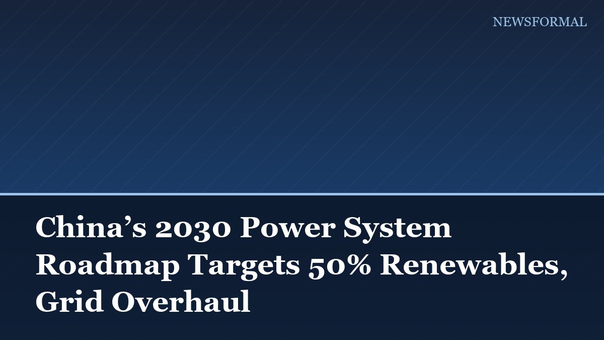 China’s 2030 Power System Roadmap Targets 50% Renewables, Grid Overhaul