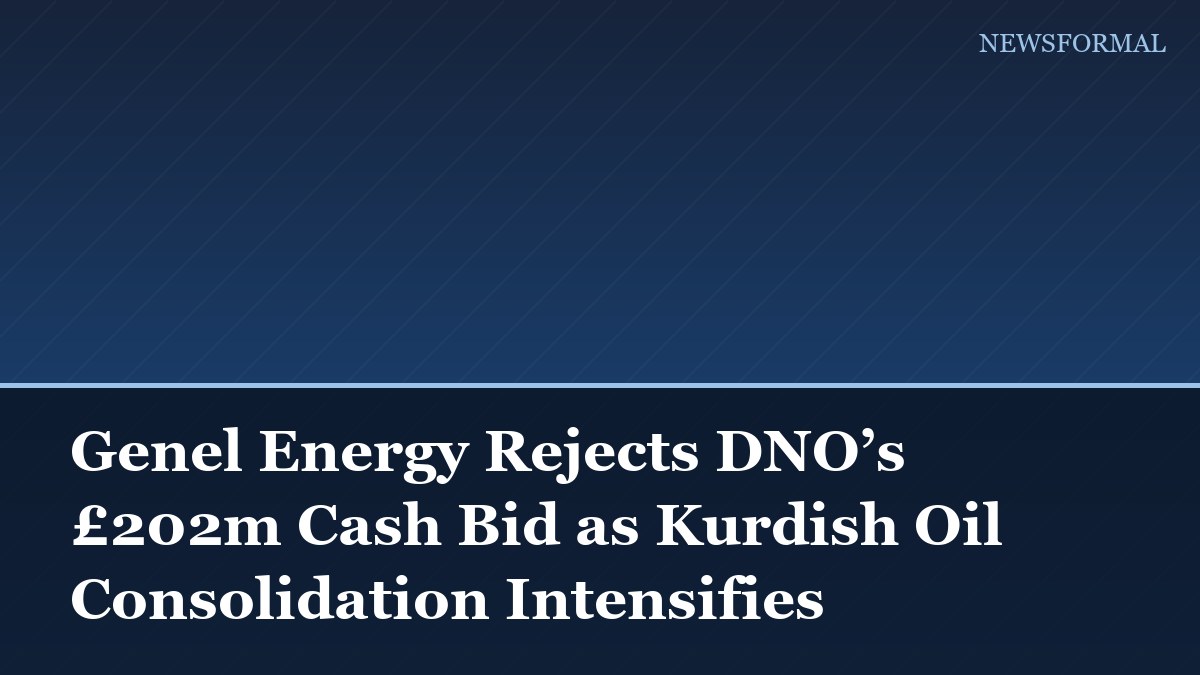 Genel Energy Rejects DNO’s £202m Cash Bid as Kurdish Oil Consolidation Intensifies