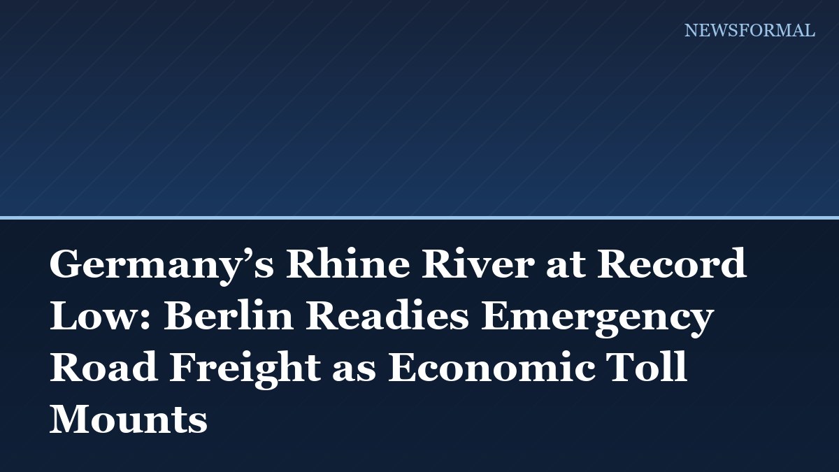 Germany’s Rhine River at Record Low: Berlin Readies Emergency Road Freight as Economic Toll Mounts