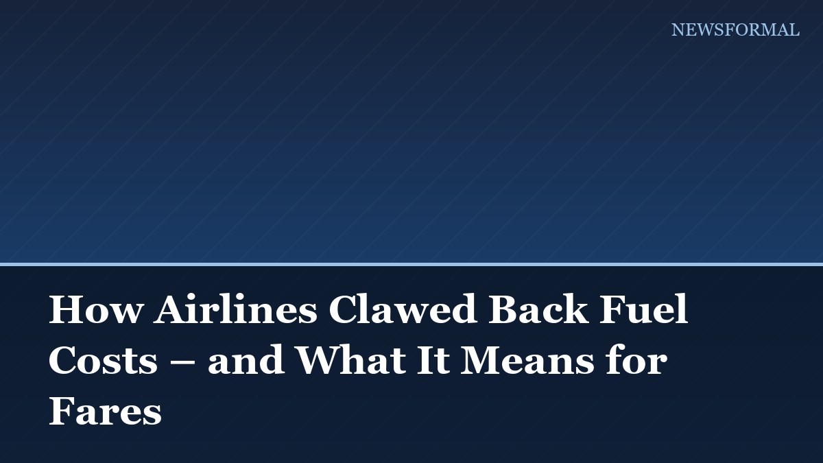How Airlines Clawed Back Fuel Costs – and What It Means for Fares