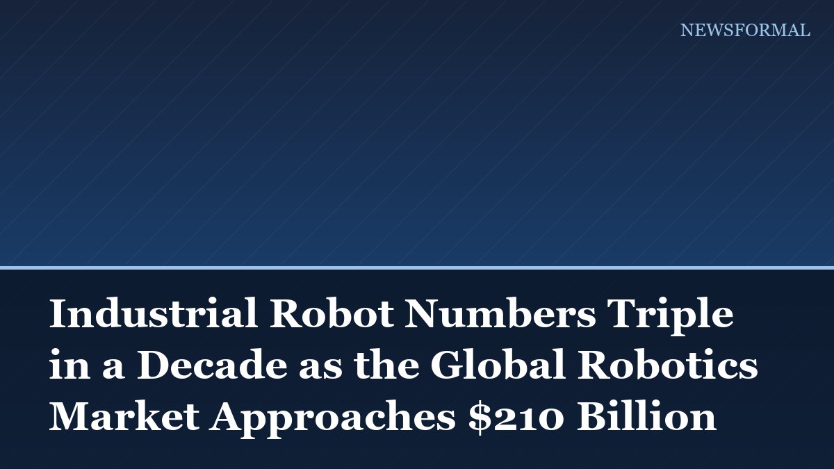 Industrial Robot Numbers Triple in a Decade as the Global Robotics Market Approaches $210 Billion