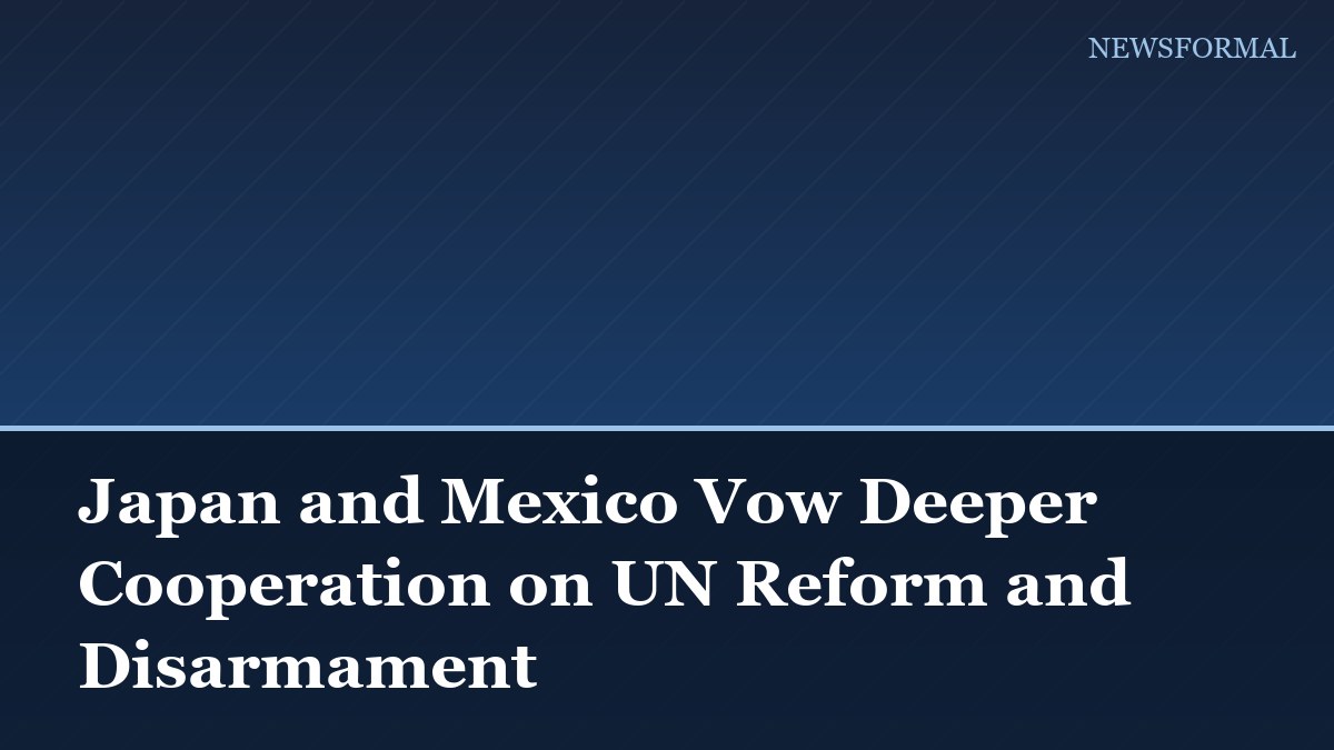 Japan and Mexico Vow Deeper Cooperation on UN Reform and Disarmament